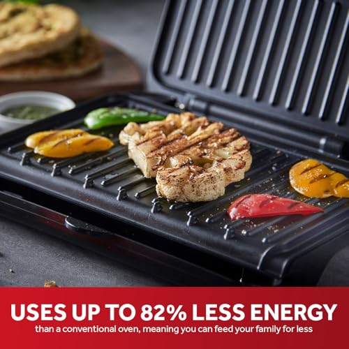 George Foreman Electric Fit Grill: Non-Stick Griddle Panini BBQ, Energy Saving, Easy Clean - Black, 1630W