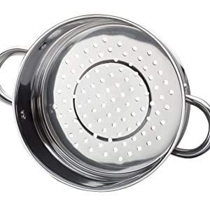 Highlands 3pc Stainless Steel Pan Set with 3 Tier Steamer