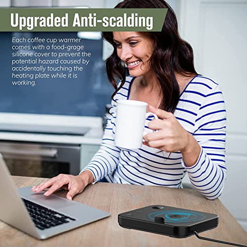 Coffee Warmer with 3 Heat Levels & Auto Shut Off, Desk Mug Warmer for Various Mugs, Candle, Cocoa - Anti-Scald Silicone