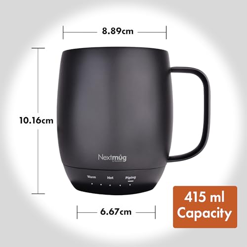 Nextmug Self-Heating Coffee Mug, Temperature-Controlled, 415mL
