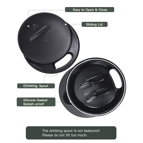 Ideus 16oz Coffee Mug: Stainless Steel, Vacuum Insulated, Non-Slip Handle, Slider Lid - Snow Mountain White