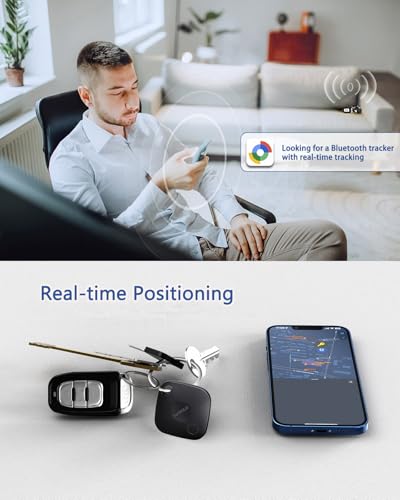 Yipoyilo Air Tracker Tag for Android - Bluetooth Key Finder, 4 Pack Black