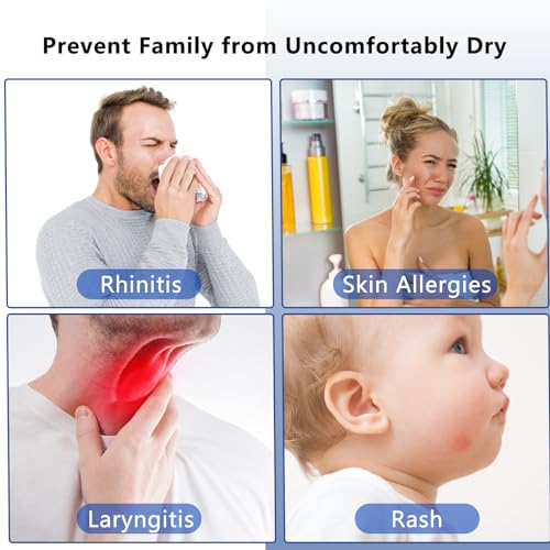 SZO 500ML Humidifier for Bedroom with Night Light - Portable for Home, Plants, Baby - Quiet Operation, Auto-Off - Office, Plants