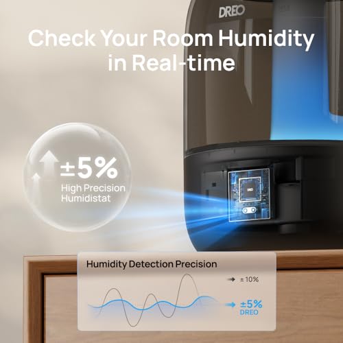 Dreo Bedroom Humidifier: Quiet Cool Mist, 30H Runtime, Essential Oil Diffuser