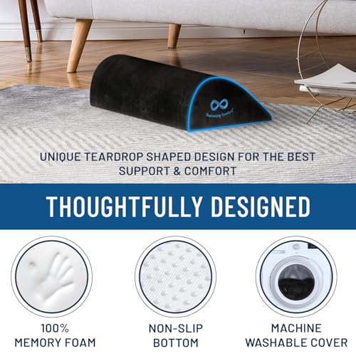 Everlasting Comfort Foot Rest: Memory Foam, Washable Cover, Non Slip Base - Ergonomic Office & Home Footrest