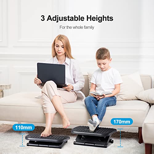 HUANUO Foot Rest: Under Desk with Massage, Adjustable Angle, 3 Heights - Non-Slip Foot Stool for Office & Home