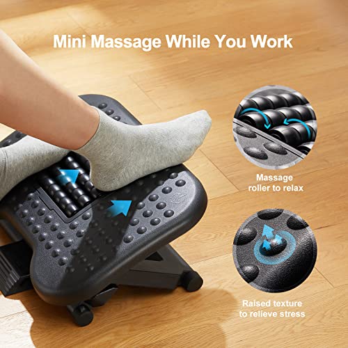 HUANUO Foot Rest: Under Desk with Massage, Adjustable Angle, 3 Heights - Non-Slip Foot Stool for Office & Home