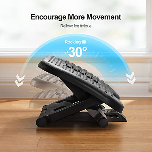 HUANUO Foot Rest: Under Desk with Massage, Adjustable Angle, 3 Heights - Non-Slip Foot Stool for Office & Home