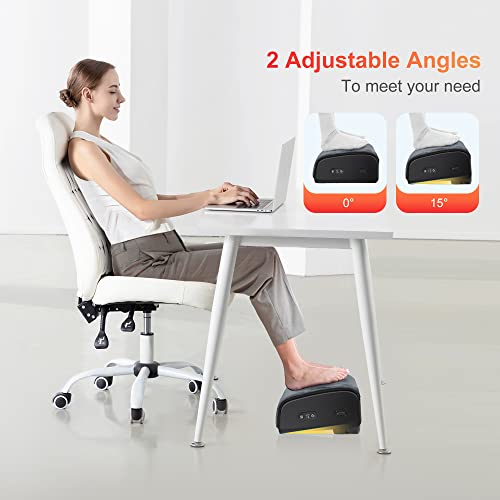 COMFIER Foot Rest with Heat - Home Office Foot Warmer & Ergonomic Stand - Gaming Desk Footstool - Memory Foam Support - Gifts