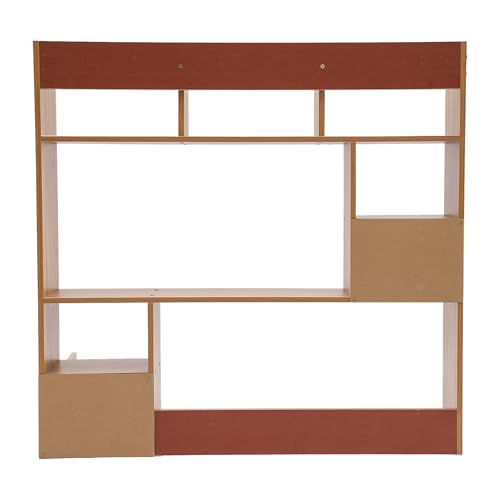 Tyvotrend Desk Organizer Stand with 9 Compartments for Office, School, and Home - Desktop Storage Rack Display Shelf - Pine Color - 83 x 17 inch