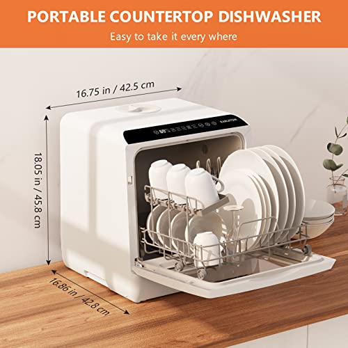 Karlxtom Mini Dishwasher: 6 Programs, Touch Control, Auto-Drying