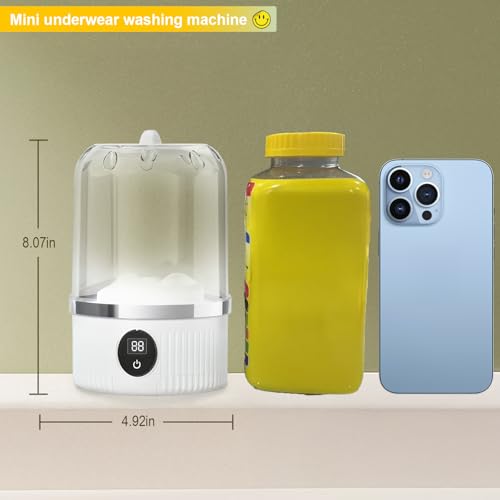 Portable Mini Washer: Upgraded Cordless Laundry Machine for Bra, Socks