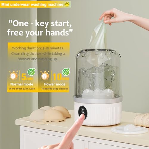 Portable Mini Washer: Upgraded Cordless Laundry Machine for Bra, Socks