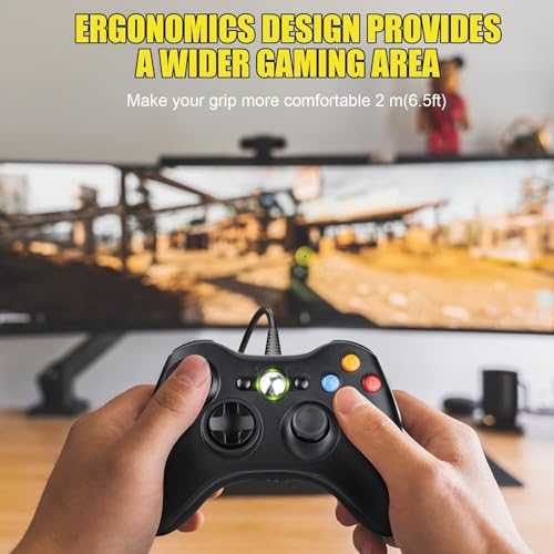Upgraded Ergonomic USB Gaming Controller for Xbox 360 & PC