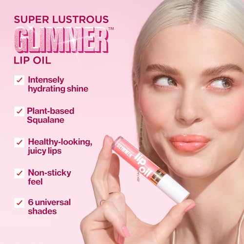 Revlon Glimmer Lip Oil - Hydrating Gloss with Squalane, Shine, Plumping Finish