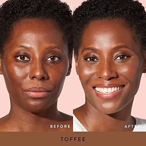 LAURA GELLER Balance-n-Glow Powder Foundation for Toffee Skin - Sheer to Light Coverage, Satin Finish, Buildable Glow
