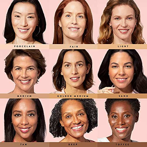 LAURA GELLER Balance-n-Glow Powder Foundation for Toffee Skin - Sheer to Light Coverage, Satin Finish, Buildable Glow