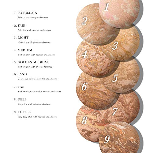 LAURA GELLER Balance-n-Glow Powder Foundation for Toffee Skin - Sheer to Light Coverage, Satin Finish, Buildable Glow