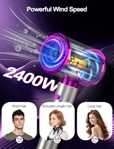 DMTIVMG Hairdryer 2400W with Diffuser Set, Lightweight for Travel & Salon, 3 Heat 2 Speed, Cool Shot - Thermostatic Control