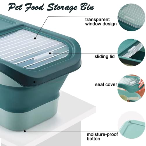 Wuciray Pet Food Storage Container: Airtight Bin for Dry Food, 5-10KG, Wheels
