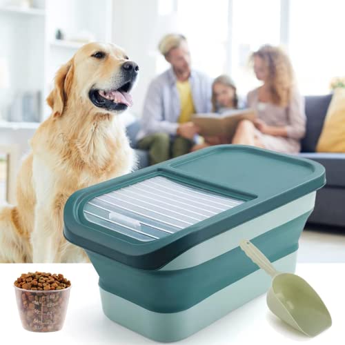 Wuciray Pet Food Storage Container: Airtight Bin for Dry Food, 5-10KG, Wheels