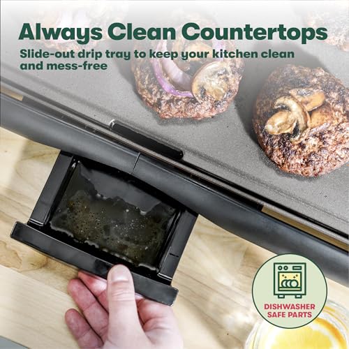 BELLA Electric Griddle: Ceramic Non-Stick Surface, Adjustable Temp, Large Cooking Area, Removable Drip Tray