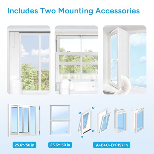 DR.PREPARE 9000 BTU Portable Air Conditioner with WiFi, Dehumidifier & Cooling Fan - 2 Speeds, Sleep Mode, Child Lock