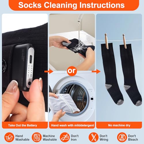WarmFeet Electric Heated Socks | 360° Toe Heating, 4 Heat Settings | Rechargeable Battery | Outdoor Skiing, Camping, Hiking
