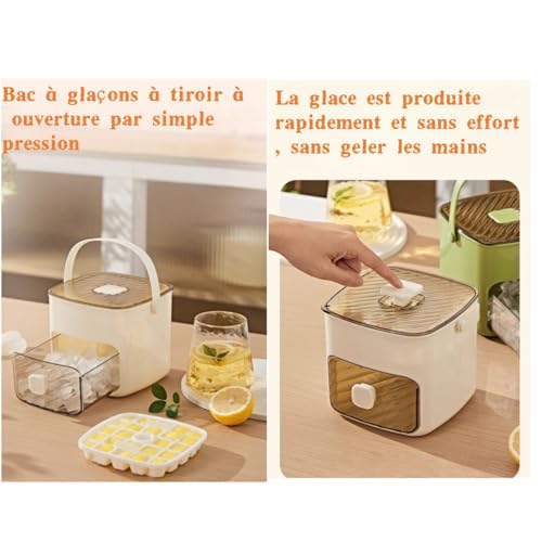 Ice Cube Maker: Quick Release Tray, Push Lever, 48-Cube Silicone Mould - Cocktails, Coffee, Juice