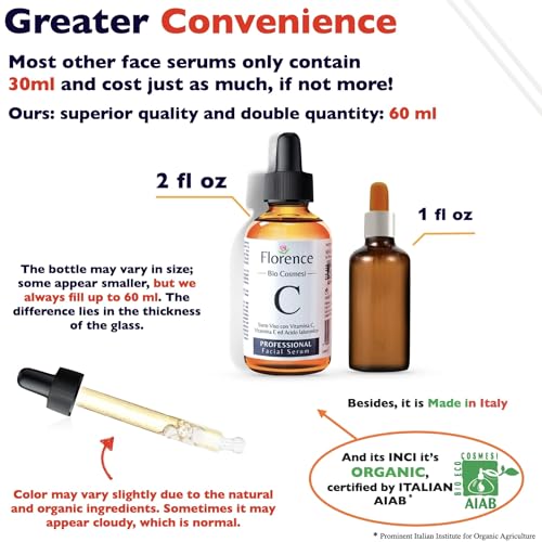 Organic Vitamin C Serum for Face: Anti-Dark Spots, Wrinkles & Hydration. Brightening & Repair.