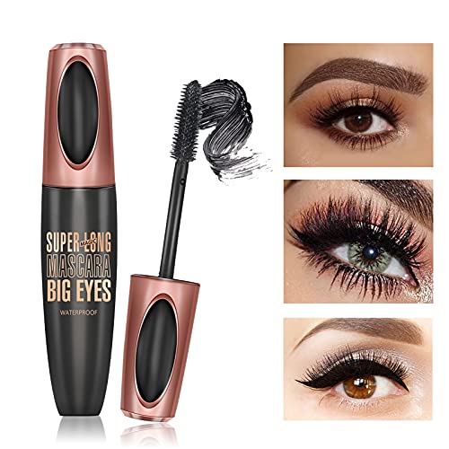 Silk Fiber 4D Mascara: Extra Long & Voluminous Lashes, Waterproof Black