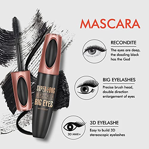 Silk Fiber 4D Mascara: Extra Long & Voluminous Lashes, Waterproof Black