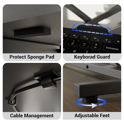 RGOMAKER Standing Desk Converter, Height Adjustable 22-inch Wide Sit to Stand Up Desk Riser