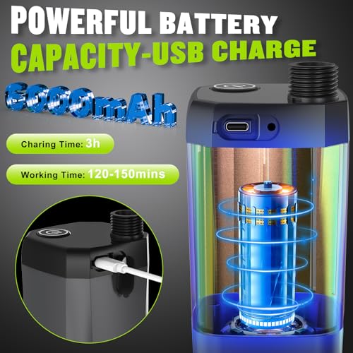 Spopal Portable Camping Shower Pump, 6000mAh Rechargeable "inch