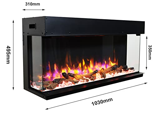 Endeavour Fires Rosedale Electric Fireplace, 3D Media Wall, Multi Flame Colors, Remote Control - 40 inch