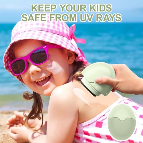 SKIKHN Sunscreen Applicator Roller for Kids & Adults, Refillable Portable Dispenser - Travel-Friendly Green