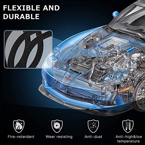 3M Cable Management Sleeve 12-20mm, Braided Protector for Organizing Wires