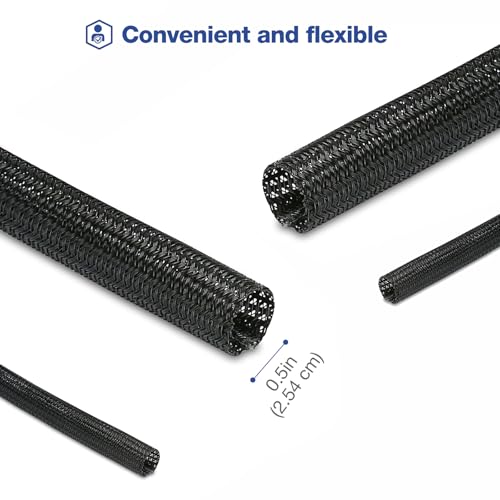 JOTO Cord Protector 10ft Cable Sleeve for TV Computer Home - Black