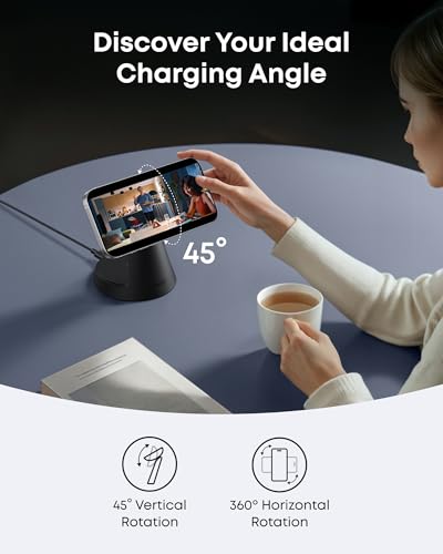 Anker MagGo Wireless Charger Stand: 3-in-1 Qi-Certified 15W, iPhone 13/14/15/16/17, Apple Watch, AirPods Pro - Adapter Included