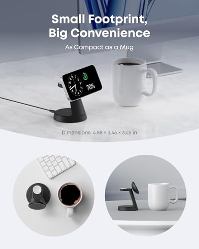 Anker MagGo Wireless Charger Stand: 3-in-1 Qi-Certified 15W, iPhone 13/14/15/16/17, Apple Watch, AirPods Pro - Adapter Included