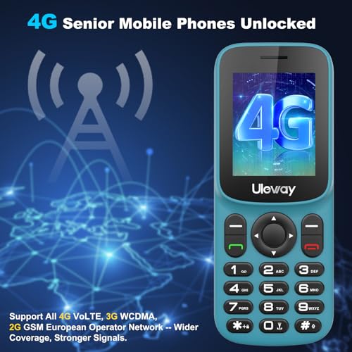 USHINING 4G Mobile Phone: Dual Nano SIM, 1.8 inch LCD Screen, Bluetooth, FM Radio, Torch - Green