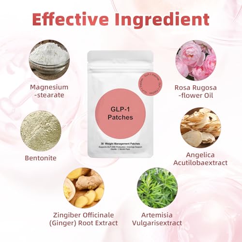 GLP1 Weight Loss Patches - 60 Day Supply | Natural Transdermal Patch with Cinnamon & B Vitamins | Waterproof Management Aid