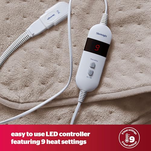 Silentnight Heated Throw Blanket - Luxury Fleece Overblanket, 9 Heat Settings, Fast Heat-up - Machine Washable - 120x160cm