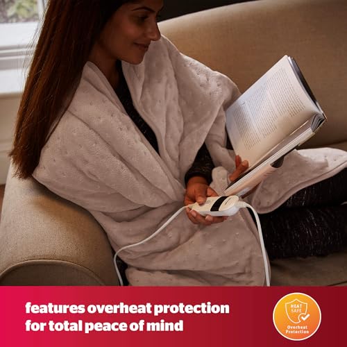 Silentnight Heated Throw Blanket - Luxury Fleece Overblanket, 9 Heat Settings, Fast Heat-up - Machine Washable - 120x160cm