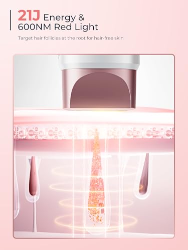 21J Laser Hair Removal Device with Ice-Cooling System - Painless IPL for Face, Bikini, Armpit & Body