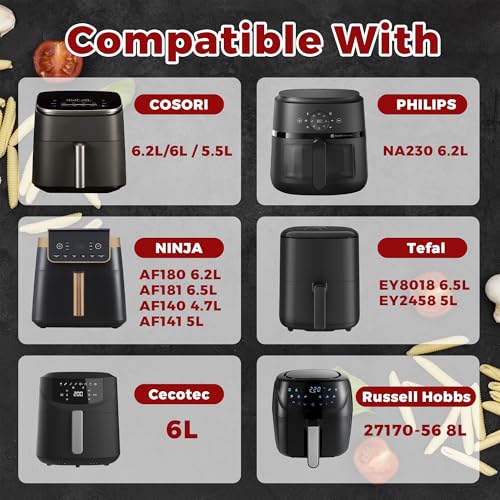 Pietuley Silicone Air Fryer Molds Set for Philips & Moulinex, Ninja, Cosori - Accessory Kit for Various Air Fryer Models