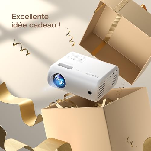 Portable Mini Projector, Supports Screen Mirroring, Windows/iOS/Android/HDMI Compat.
