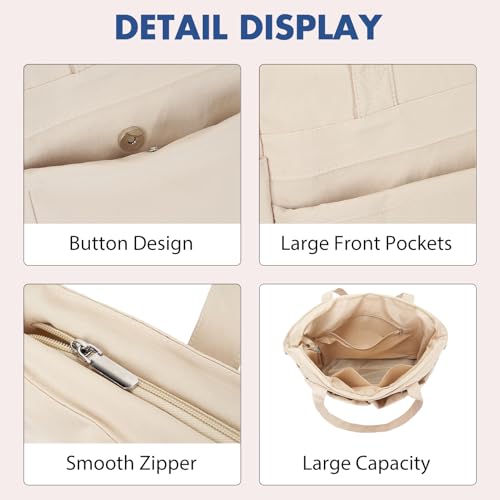 Lightweight Puffy Tote Bag: Quilted Handbag for Women - Travel, Work, Gym