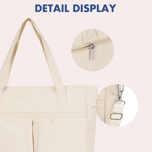 Lightweight Puffy Tote Bag: Quilted Handbag for Women - Travel, Work, Gym