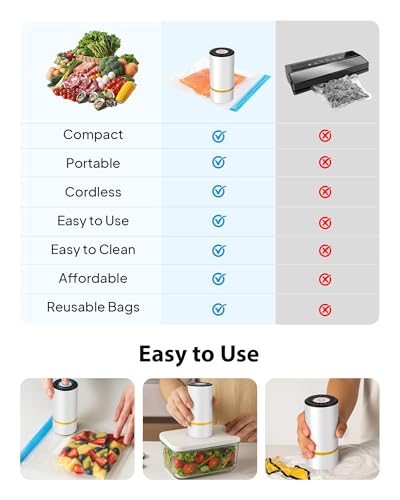 FoodSaver: Portable Handheld Vacuum Sealer, Powerful, Reusable Bags